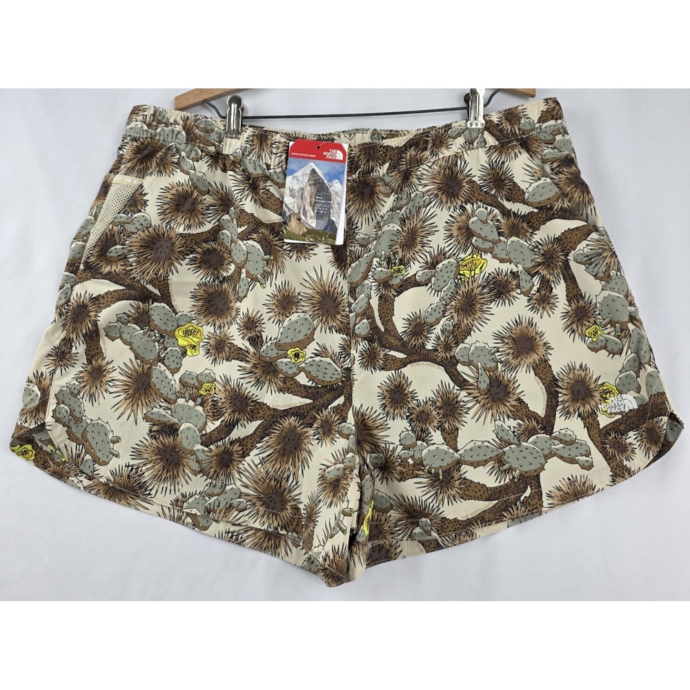 The North Face Women's 2XL FlashDry Running Shorts Gravel Cactus Print NWT